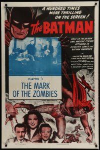 7c358 BATMAN chapter 3 1sh R54 cool art of The Caped Crusader, The Mark of the Zombies!