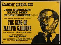 7c112 KING OF MARVIN GARDENS Academy Cinema British quad '72 Jack Nicholson, Rafelson, Strausfeld!