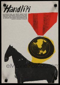7c141 HANDLIRI Czech 11x16 '64 cool artwork of award winning horse & it's prize medal!