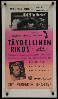7c072 DIAL M FOR MURDER Finnish R60s Alfred Hitchcock, art & photo of beautiful Grace Kelly!