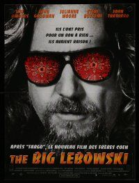 7c130 BIG LEBOWSKI French 15x21 '98 Coen Brothers cult classic, c/u of Jeff Bridges as The Dude!