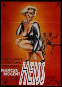 7c305 SOME LIKE IT HOT German R71 sexy Marilyn Monroe w/ pearls in mouth + Curtis & Lemmon in drag
