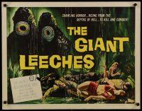 7c015 GIANT LEECHES 1/2sh '59 rising from the depths of Hell to kill and conquer, cool horror art!