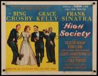 7c007 HIGH SOCIETY style B 1/2sh '56 Frank Sinatra, Bing Crosby, Grace Kelly & Louis Armstrong!