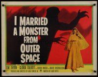 7c017 I MARRIED A MONSTER FROM OUTER SPACE 1/2sh '58 great image of Gloria Talbott & alien shadow!