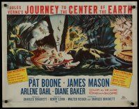 7c020 JOURNEY TO THE CENTER OF THE EARTH 1/2sh '59 Jules Verne, great sci-fi monster artwork!
