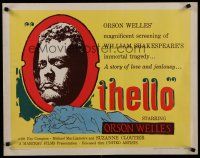 7c024 OTHELLO 1/2sh '55 Orson Welles as The Moor of Venice, William Shakespeare!