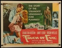 7c008 TOUCH OF EVIL 1/2sh '58 art of Orson Welles, Charlton Heston & Janet Leigh by Bob Tollen!