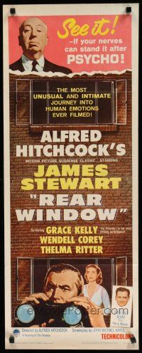 7c042 REAR WINDOW insert R62 Alfred Hitchcock, art of voyeur Jimmy Stewart & sexy Grace Kelly!