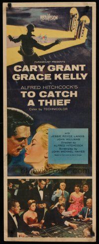 7c047 TO CATCH A THIEF insert '55 Grace Kelly & Cary Grant, Hitchcock, includes gambling scene!