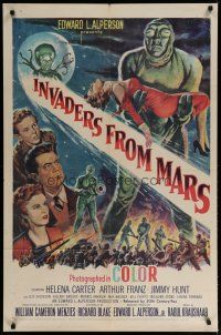 7c372 INVADERS FROM MARS 1sh '53 hordes of green monsters from outer space, rare first release!