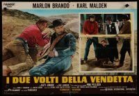 7c186 ONE EYED JACKS Italian photobusta R70s cowboy star & director Marlon Brando, Karl Malden