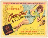 7c414 COVER GIRL TC '44 sexiest full-length Rita Hayworth laying down with flowing red hair!
