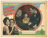 7c444 LAUGH CLOWN LAUGH LC '28 Lon Chaney Sr. & 15 year-old Loretta Young in inset AND border!