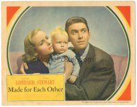 7c446 MADE FOR EACH OTHER LC '39 young couple Carole Lombard & James Stewart with their baby!