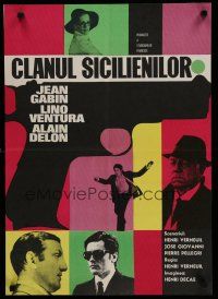 7c079 SICILIAN CLAN Romanian '69 Jean Gabin, Alain Delon, Lino Ventura, cool different art!