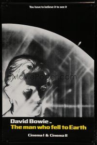 7c054 MAN WHO FELL TO EARTH half subway '76 Nicolas Roeg classic, cool image of alien David Bowie!