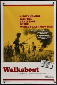 7c386 WALKABOUT style B 1sh '71 Nicolas Roeg Australian Outback classic, the world's last frontier!