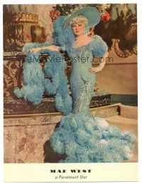 7c326 MAE WEST Kodachrome color 9.25x12.25 still '34 w/ elaborate gown from Belle of the Nineties!