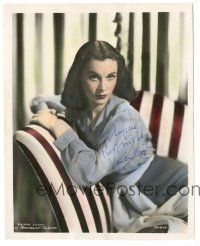 7c277 VIVIEN LEIGH signed color 8x10 still '40s when she was going to work with Paramount Pictures!