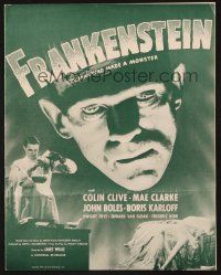 7c003 FRANKENSTEIN pressbook R47 James Whale, great images of Boris Karloff as the monster!
