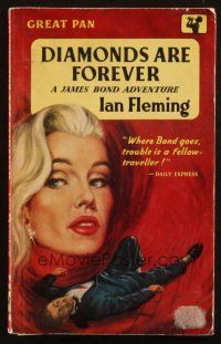 7d200 DIAMONDS ARE FOREVER 2nd printing English Pan paperback book '58 James Bond novel by Fleming!