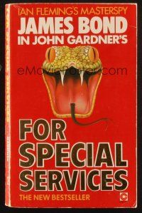 7d335 FOR SPECIAL SERVICES 2nd Coronet printing English paperback book '83 James Bond by Gardner!