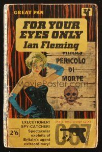 7d315 FOR YOUR EYES ONLY 4th printing English Pan paperback book '63 James Bond novel by Ian Fleming