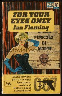 7d316 FOR YOUR EYES ONLY 6th printing English Pan paperback book '63 James Bond novel by Ian Fleming
