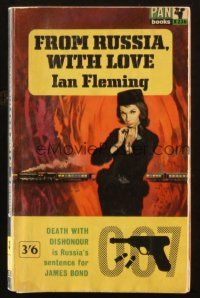 7d054 FROM RUSSIA WITH LOVE 12th printing English Pan paperback book '63 James Bond novel by Fleming