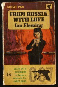 7d052 FROM RUSSIA WITH LOVE 10th printing English Pan paperback book '63 James Bond novel by Fleming