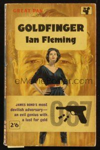 7d086 GOLDFINGER 5th printing English Pan paperback book '62 James Bond novel by Ian Fleming!
