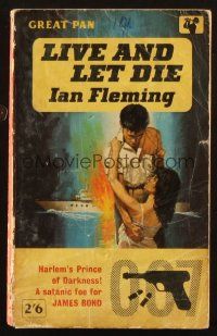 7d231 LIVE & LET DIE 7th printing English Pan paperback book '62 James Bond novel by Ian Fleming!