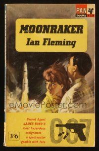 7d298 MOONRAKER 12th printing English Pan paperback book '63 James Bond novel by Ian Fleming!