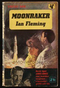 7d295 MOONRAKER 7th printing English Pan paperback book '61 James Bond novel by Ian Fleming!