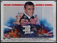 7d329 NEVER SAY NEVER AGAIN British quad '83 montage art of Sean Connery as James Bond by Obrero!