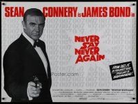 7d328 NEVER SAY NEVER AGAIN advance British quad '83 c/u Sean Connery as James Bond pointing gun!