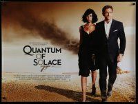 7d428 QUANTUM OF SOLACE DS British quad '08 Daniel Craig as James Bond + sexy Olga Kurylenko!