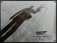 7d429 QUANTUM OF SOLACE teaser DS British quad '08 cool shadow of Daniel Craig as James Bond w/gun!