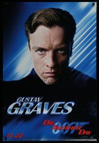 7d412 DIE ANOTHER DAY teaser 1sh '02 James Bond, portrait of Toby Stephens as Gustav Graves!