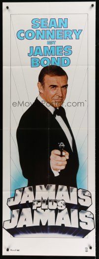 7d333 NEVER SAY NEVER AGAIN French door panel '83 cool photo of Sean Connery as James Bond w/ gun!