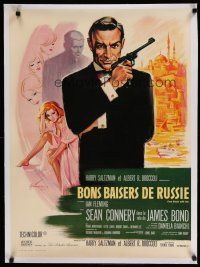 7d044 FROM RUSSIA WITH LOVE linen French 23x32 '64 different art of Sean Connery by Grinsson!