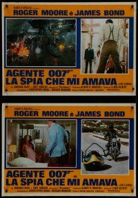 7d267 SPY WHO LOVED ME set of 4 Italian photobustas '77 Roger Moore, Richard Kiel, Barbara Bach!