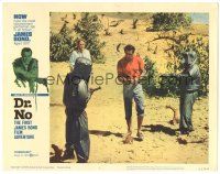 7d004 DR. NO LC #1 '62 Ursula Andress watches Sean Connery as James Bond held at gunpoint!