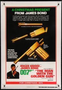 7d240 MAN WITH THE GOLDEN GUN linen advance 1sh '74 a Christmas present from James Bond, cool!