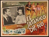 7d019 DR. NO Mexican LC '62 Connery as James Bond stares at sexy Eunice Gayson wearing only towel!