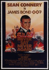 7d330 NEVER SAY NEVER AGAIN linen int'l 1sh '83 art of Sean Connery as James Bond 007 by Obrero!
