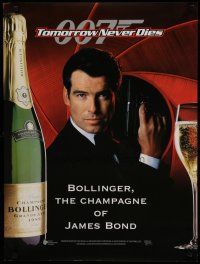 7d389 TOMORROW NEVER DIES special 24x32 '97 James Bond & Bollinger champagne cross promotion!