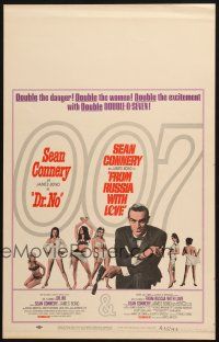 7d062 DR. NO/FROM RUSSIA WITH LOVE WC '65 Sean Connery is James Bond, double danger & excitement!