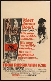 7d032 FROM RUSSIA WITH LOVE WC '64 Sean Connery is Ian Fleming's James Bond 007, super rare!